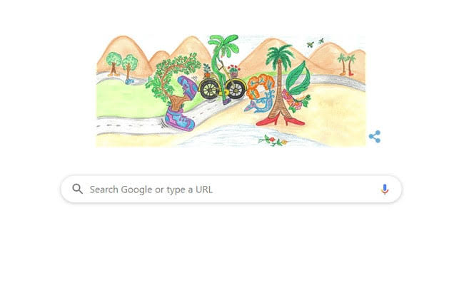 By Seven-Year- Old  ‘Walking Tree’ Doodle , Used By  Google To Celebrates Children’s Day 2019