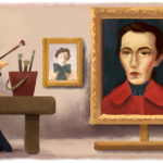 Google doodle celebrates the 155th birthday of Portuguese artist Aurélia de Souza