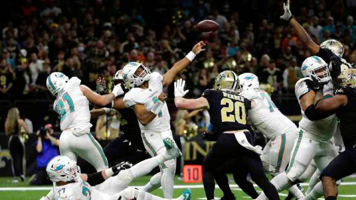 Miami Dolphins beat New Orleans Saints 20-3 to win 7th straight