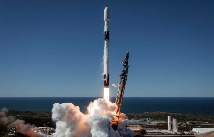 SpaceX successfully launches 50 Starlink internet satellites and lands a rocket on a ship at sea