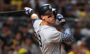 Aaron Judge of New York Yankees becomes the first player to hit 40th home run and adds a grand slam for No. 41