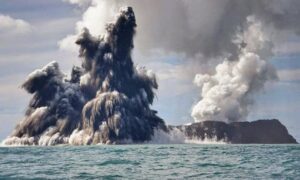 ‘Baby’ island forms in Pacific Ocean following eruption of undersea volcano