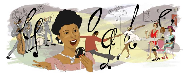 Google doodle celebrates the 122nd birthday of Adelaide Hall, a jazz singer