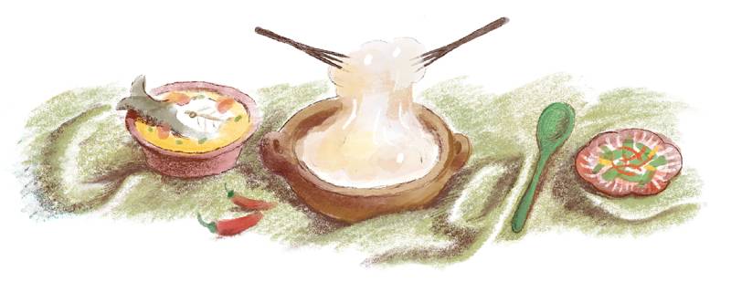 Google doodle honors Papeda or Bubur Sagu; a delicious sago porridge that’s a staple in Eastern Indonesia