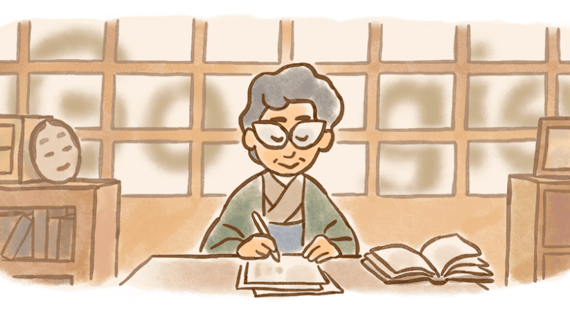 Google doodle celebrates the 118th birthday of Fumiko Enchi, a Japanese feminist and writer