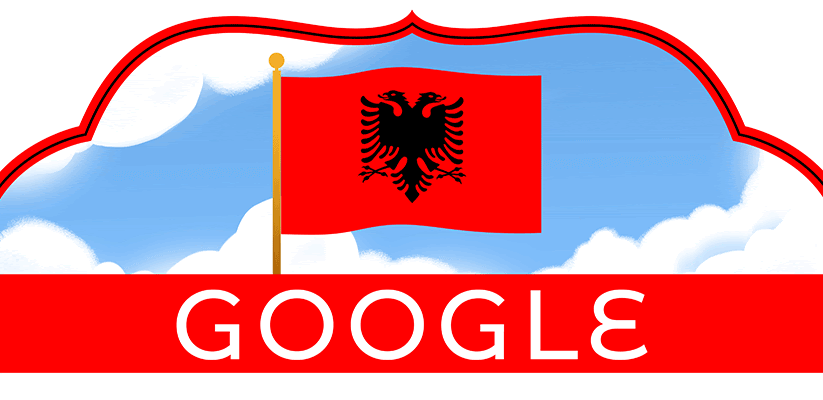 Google doodle celebrates the Albania Independence Day