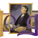 Google doodle celebrates the 218th Birthday of French artist Louis Joseph César Ducornet