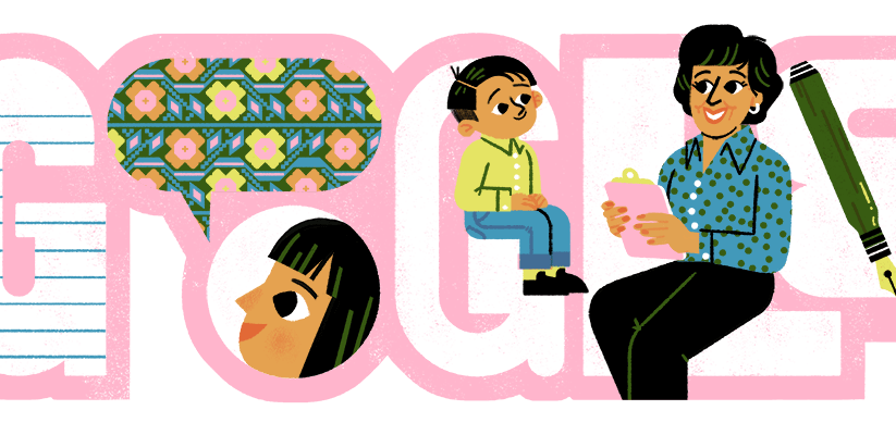 Google doodle celebrates the 93rd birthday of Martha Bernal, the first Latina and Mexican American woman