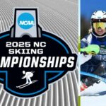 Athletes competing in the NCAA Skiing Championships 2025 at Dartmouth College, showcasing top collegiate skiing talent.