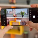 Samsung Galaxy phone displaying custom camera filter creation using a reference image from the gallery.