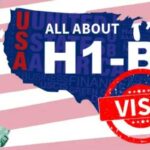 A US visa application with an American flag, symbolizing changes in H-1B visa policies affecting skilled foreign workers.