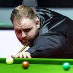 Ronnie O'Sullivan celebrates during the first round of the 2025 World Snooker Championship at the Crucible Theatre