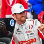 Kyle Kirkwood celebrates victory at the 2025 Acura Grand Prix of Long Beach