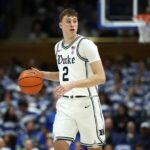 Illustration of 2025 NBA first-round draft picks predicted by Google Gemini AI, featuring top pick Cooper Flagg