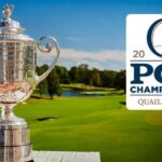PGA Championship 2025 live broadcast schedule at Quail Hollow Club with golfers on the course during a sunny day