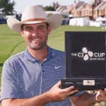 Scottie Scheffler celebrates his win at the 2025 CJ Cup Byron Nelson at TPC Craig Ranch