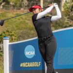 Players teeing off during the 2025 NCAA DI Women’s Golf Championship at Omni La Costa Resort in Carlsbad, California
