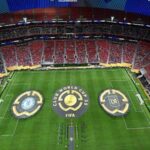A wide view of empty seats at the Club World Cup 2025 match between Chelsea and LAFC at Mercedes-Benz Stadium in Atlanta.