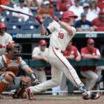 Players celebrating and competing during Day 5 of the 2024 College World Series in Omaha