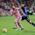 Lionel Messi in action for Inter Miami against FC Cincinnati in MLS at TQL Stadium