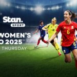 UEFA Women’s Euro 2025 kickoff at St. Jakob-Park Stadium in Basel, Switzerland with teams lining up on the field