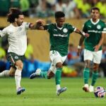Cole Palmer celebrates after scoring Chelsea's opening goal against Palmeiras in the 2025 FIFA Club World Cup quarterfinal at Lincoln Financial Field