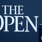 Golfers teeing off at Royal Portrush during the 2025 British Open Championship