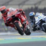 Riders compete at the Automotodrom Brno during the 2025 MotoGP Czech Grand Prix