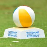 Fans watch players tee off during Round 1 of the 2025 Wyndham Championship at Sedgefield Country Club.
