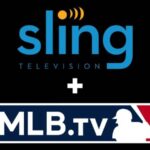 Baseball fan watching MLB game live on Sling TV with streaming setup